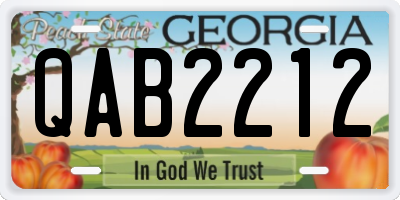 GA license plate QAB2212