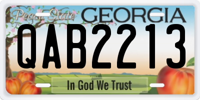 GA license plate QAB2213
