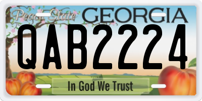 GA license plate QAB2224