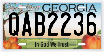 GA license plate QAB2236