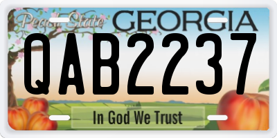 GA license plate QAB2237
