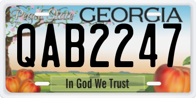 GA license plate QAB2247