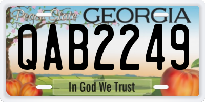 GA license plate QAB2249
