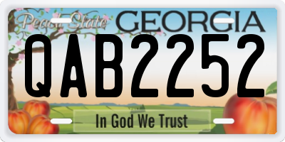 GA license plate QAB2252