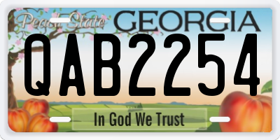 GA license plate QAB2254