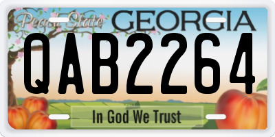 GA license plate QAB2264