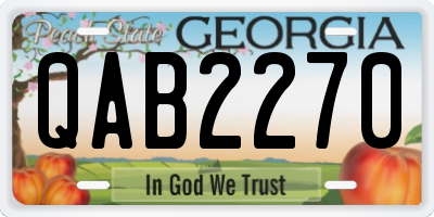 GA license plate QAB2270