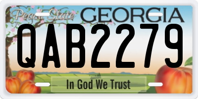 GA license plate QAB2279