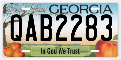 GA license plate QAB2283