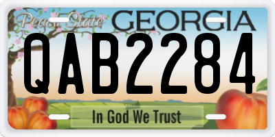 GA license plate QAB2284