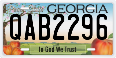GA license plate QAB2296