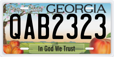 GA license plate QAB2323