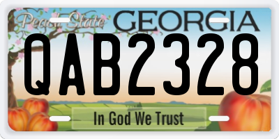 GA license plate QAB2328