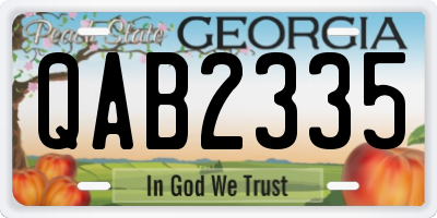 GA license plate QAB2335