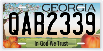 GA license plate QAB2339