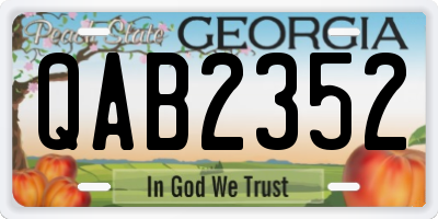 GA license plate QAB2352