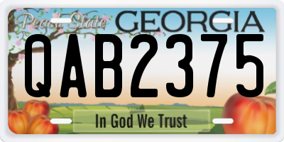 GA license plate QAB2375