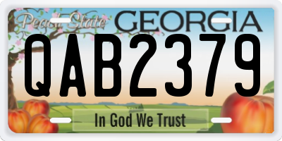 GA license plate QAB2379