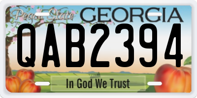 GA license plate QAB2394