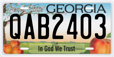 GA license plate QAB2403