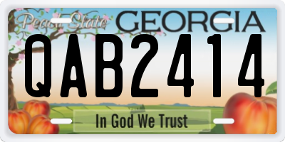 GA license plate QAB2414