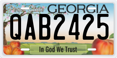 GA license plate QAB2425