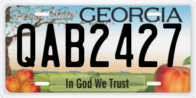 GA license plate QAB2427