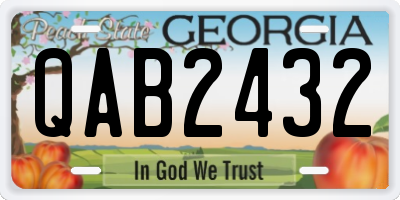 GA license plate QAB2432