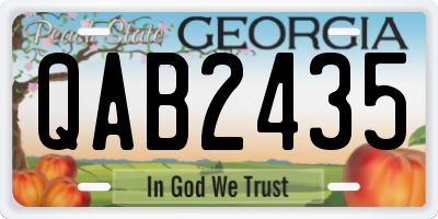 GA license plate QAB2435