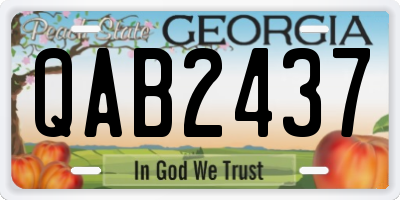 GA license plate QAB2437
