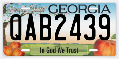 GA license plate QAB2439