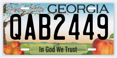 GA license plate QAB2449