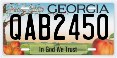 GA license plate QAB2450