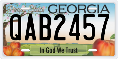 GA license plate QAB2457