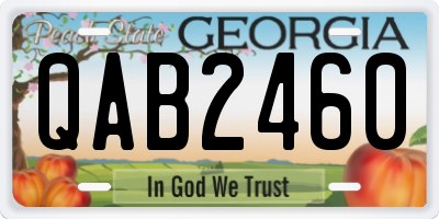 GA license plate QAB2460