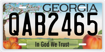 GA license plate QAB2465