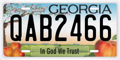 GA license plate QAB2466