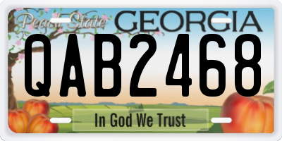 GA license plate QAB2468