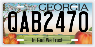 GA license plate QAB2470