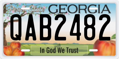 GA license plate QAB2482