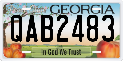 GA license plate QAB2483