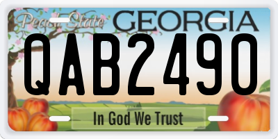 GA license plate QAB2490