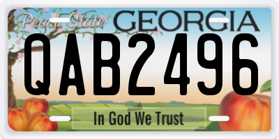 GA license plate QAB2496