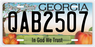 GA license plate QAB2507