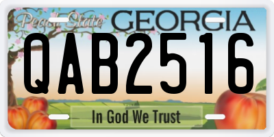 GA license plate QAB2516