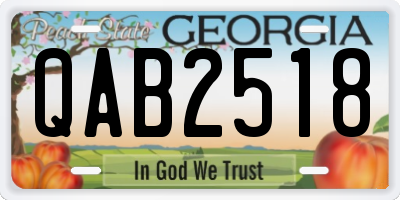 GA license plate QAB2518