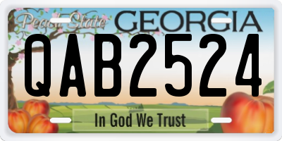 GA license plate QAB2524