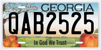 GA license plate QAB2525