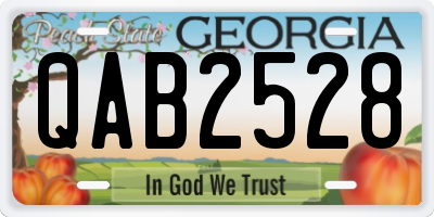 GA license plate QAB2528