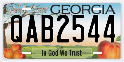 GA license plate QAB2544